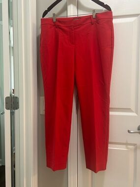 NWT Express Red Dress Pants Size 12R Mid Rise Straight Leg Work Office Chic